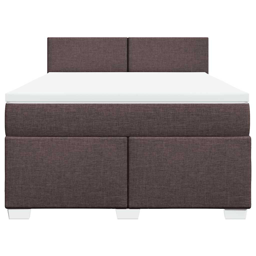 Giroletto a Molle con Materasso Marrone Scuro 140x190cm Tessuto | homemem39