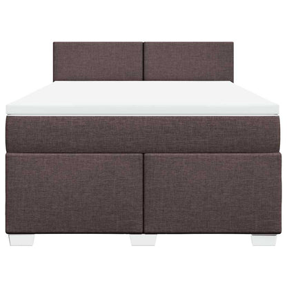 Giroletto a Molle con Materasso Marrone Scuro 140x190cm Tessuto | homemem39