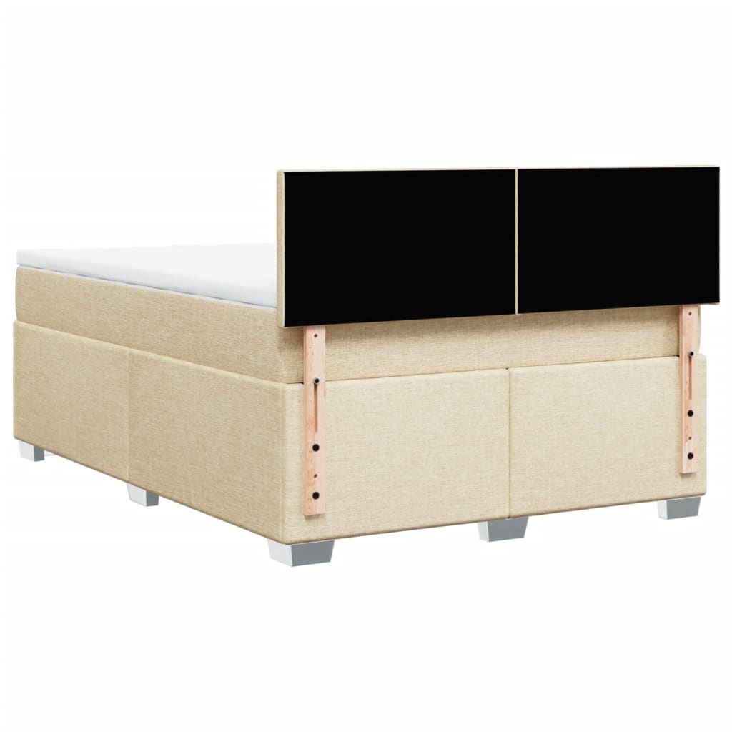 Giroletto a Molle con Materasso Crema 140x19 cm in Tessuto