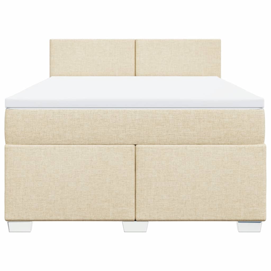 Giroletto a Molle con Materasso Crema 140x19 cm in Tessuto | homemem39