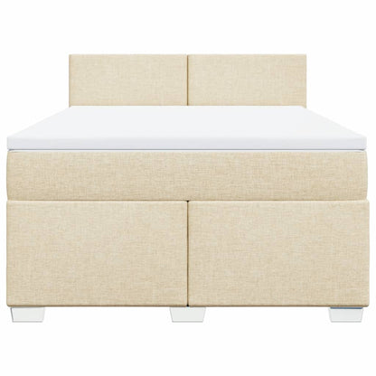 Giroletto a Molle con Materasso Crema 140x19 cm in Tessuto | homemem39
