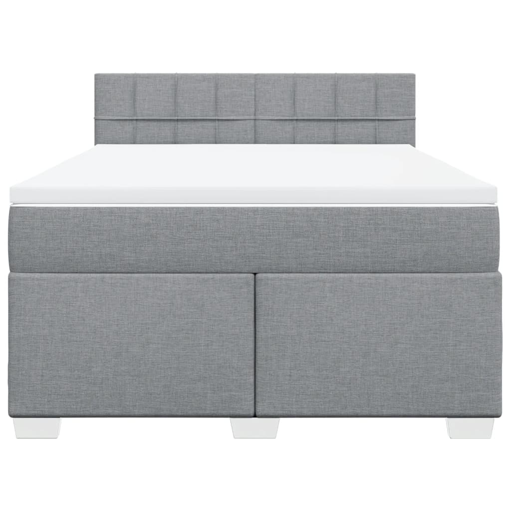 Giroletto a Molle con Materasso Grigio Chiaro 140x190cm Tessuto | homemem39