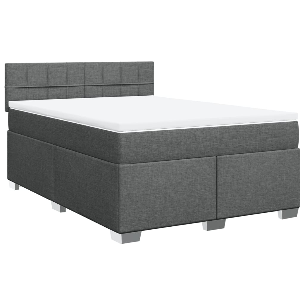 Giroletto a Molle con Materasso Grigio Scuro 140x190 cm Tessuto | homemem39