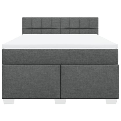 Giroletto a Molle con Materasso Grigio Scuro 140x190 cm Tessuto | homemem39