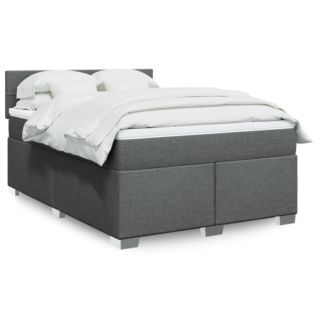 Giroletto a Molle con Materasso Grigio Scuro 140x190 cm Tessuto | homemem39