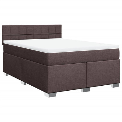 Giroletto a Molle con Materasso Marrone Scuro 140x190cm Tessuto | homemem39