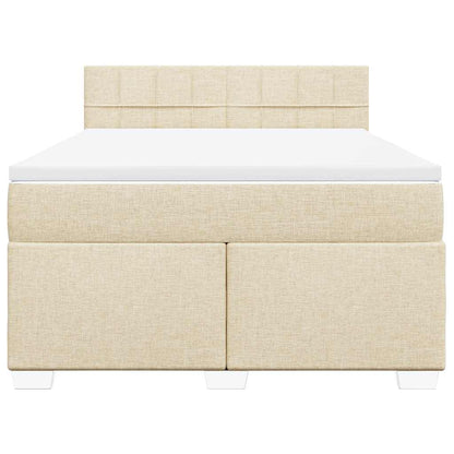 Giroletto a Molle con Materasso Crema 140x19 cm in Tessuto | homemem39