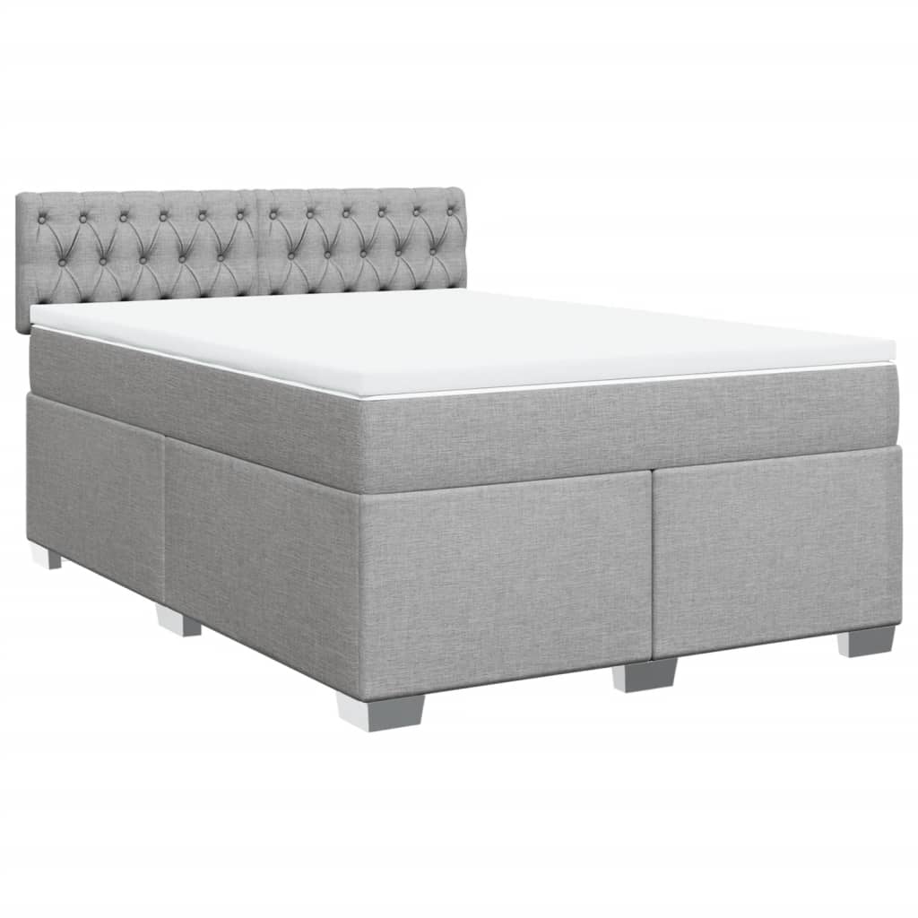 Giroletto a Molle con Materasso Grigio Chiaro 140x190cm Tessuto | homemem39