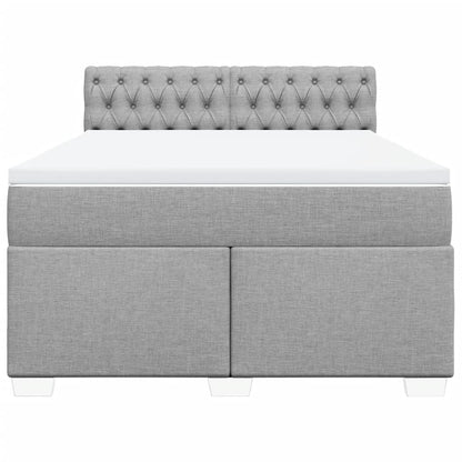 Giroletto a Molle con Materasso Grigio Chiaro 140x190cm Tessuto | homemem39