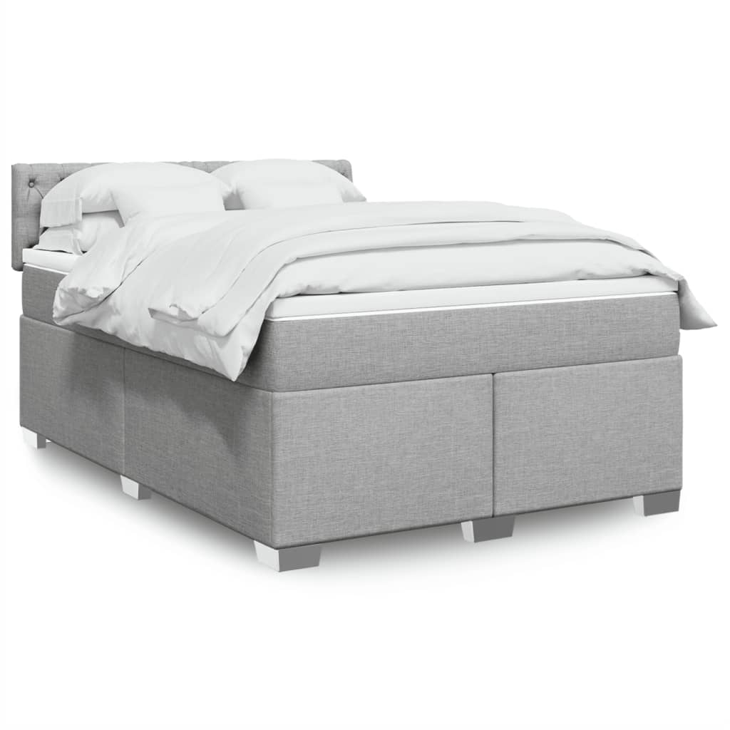 Giroletto a Molle con Materasso Grigio Chiaro 140x190cm Tessuto | homemem39