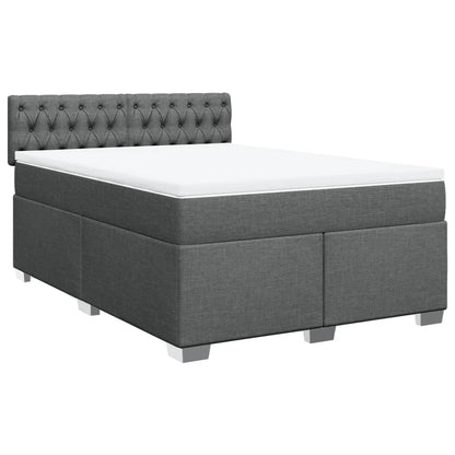 Giroletto a Molle con Materasso Grigio Scuro 140x190 cm Tessuto | homemem39