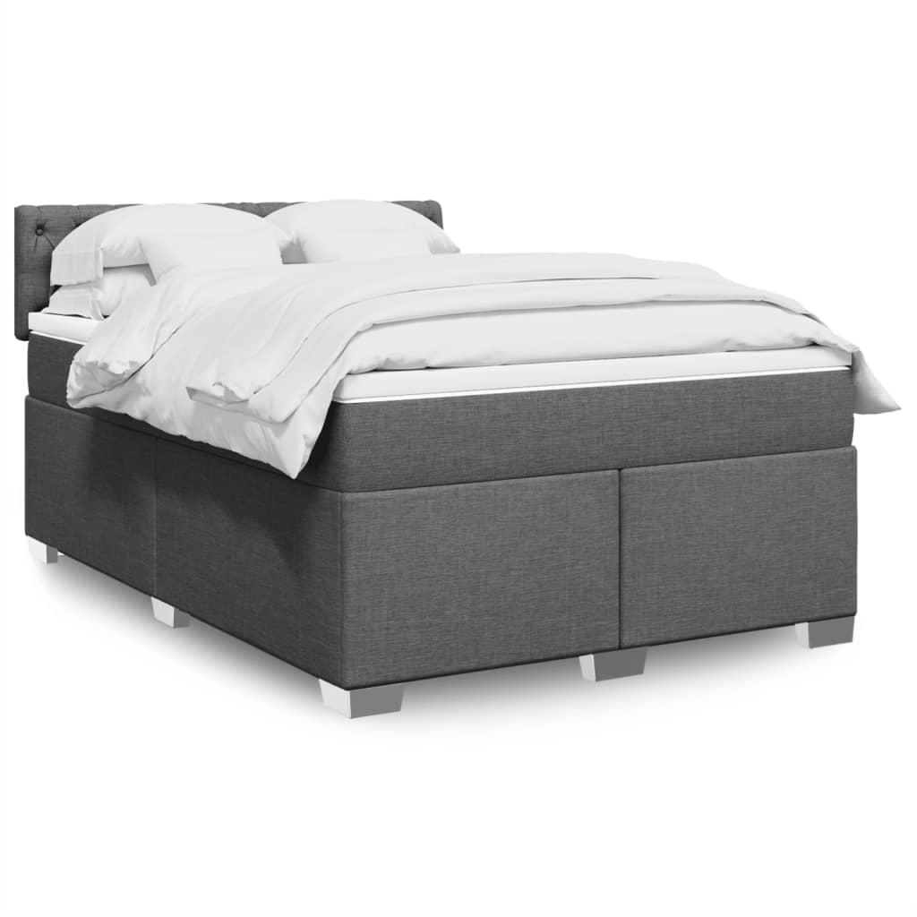 Giroletto a Molle con Materasso Grigio Scuro 140x190 cm Tessuto | homemem39