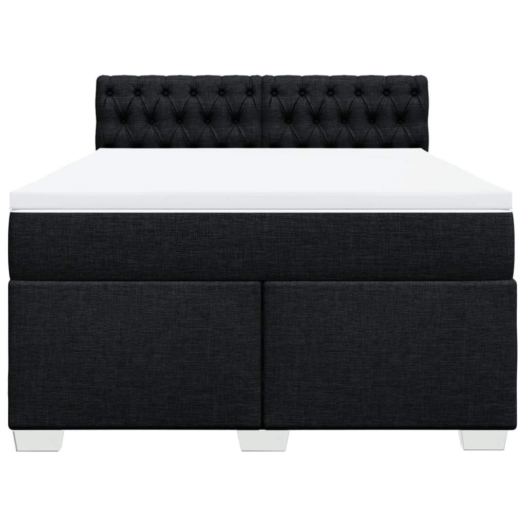 Giroletto a Molle con Materasso Nero 140x190 cm in Tessuto | homemem39