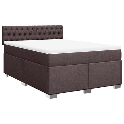 Giroletto a Molle con Materasso Marrone Scuro 140x190cm Tessuto