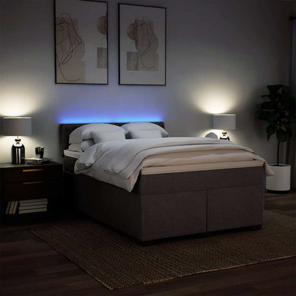 Giroletto a Molle con Materasso Marrone Scuro 140x190cm Tessuto | homemem39