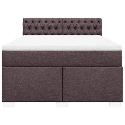 Giroletto a Molle con Materasso Marrone Scuro 140x190cm Tessuto | homemem39