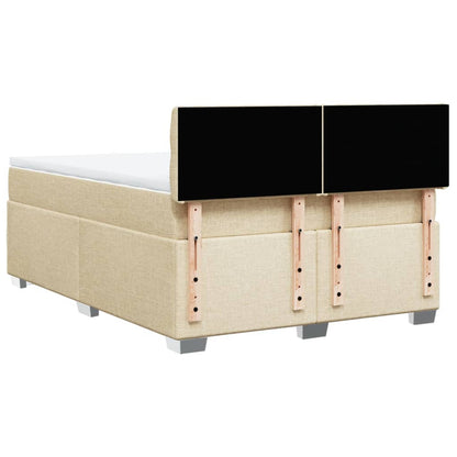 Giroletto a Molle con Materasso Crema 140x19 cm in Tessuto