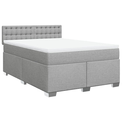 Giroletto a Molle con Materasso Grigio Chiaro 140x190cm Tessuto | homemem39