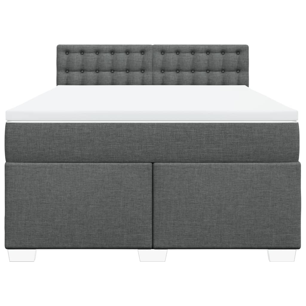 Giroletto a Molle con Materasso Grigio Scuro 140x190 cm Tessuto | homemem39