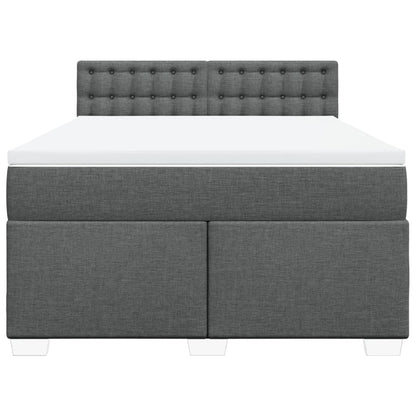 Giroletto a Molle con Materasso Grigio Scuro 140x190 cm Tessuto | homemem39