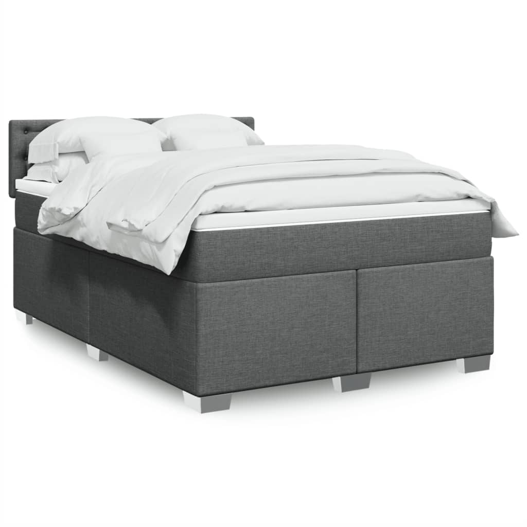 Giroletto a Molle con Materasso Grigio Scuro 140x190 cm Tessuto | homemem39