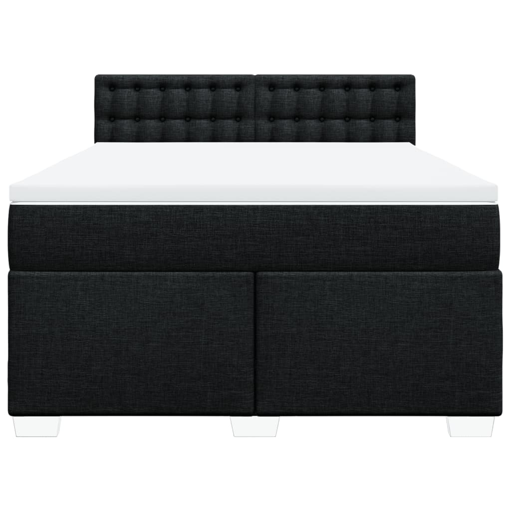 Giroletto a Molle con Materasso Nero 140x190 cm in Tessuto