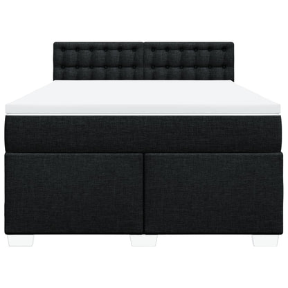 Giroletto a Molle con Materasso Nero 140x190 cm in Tessuto