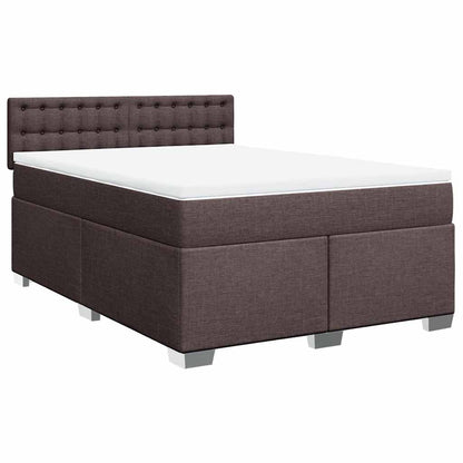 Giroletto a Molle con Materasso Marrone Scuro 140x190cm Tessuto | homemem39