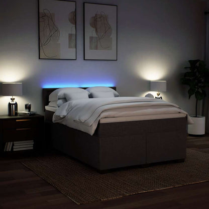Giroletto a Molle con Materasso Marrone Scuro 140x190cm Tessuto | homemem39