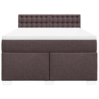 Giroletto a Molle con Materasso Marrone Scuro 140x190cm Tessuto