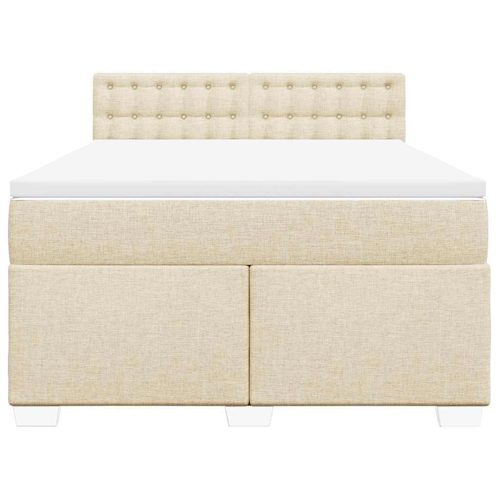 Giroletto a Molle con Materasso Crema 140x19 cm in Tessuto | homemem39