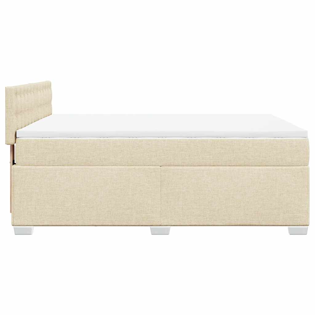 Giroletto a Molle con Materasso Crema 140x19 cm in Tessuto | homemem39