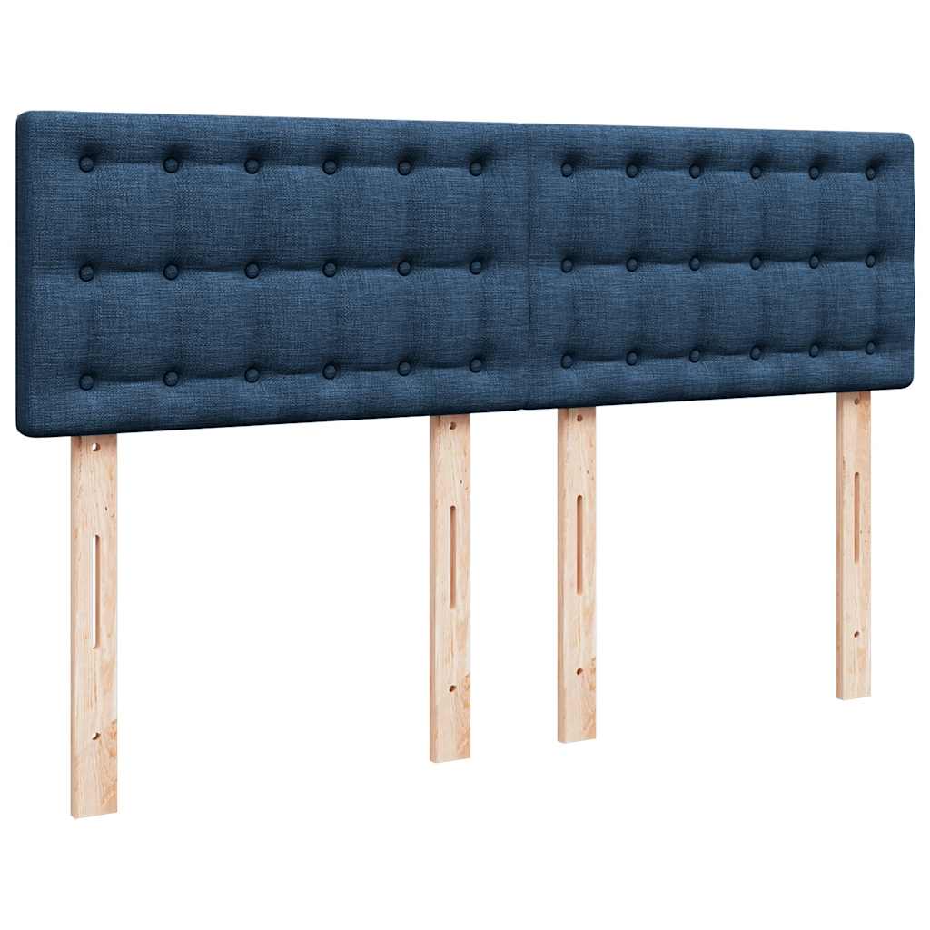 Giroletto a Molle con Materasso Blu 140x190 cm in Tessuto