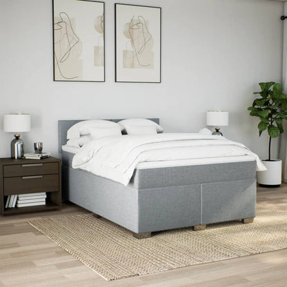 Giroletto a Molle con Materasso Grigio Chiaro 140x200cm Tessuto
