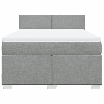 Giroletto a Molle con Materasso Grigio Chiaro 140x200cm Tessuto