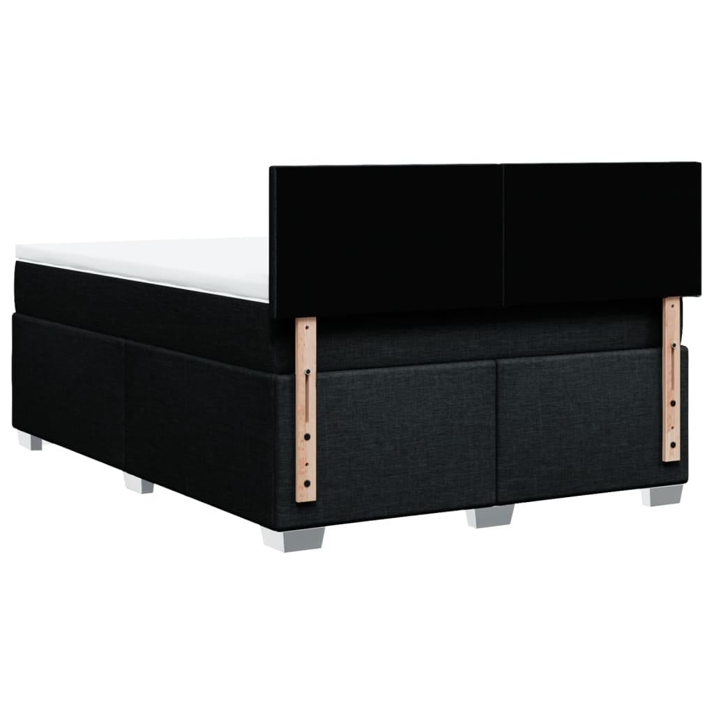 Giroletto a Molle con Materasso Nero 140x200 cm in Tessuto