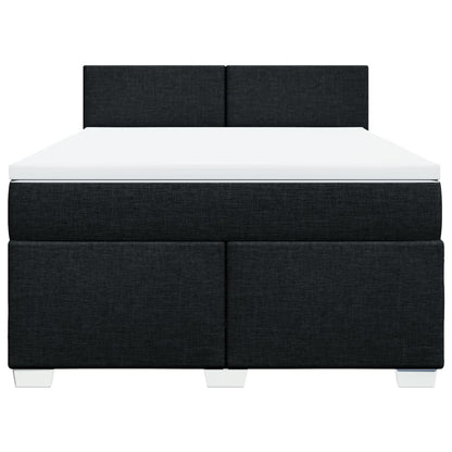 Giroletto a Molle con Materasso Nero 140x200 cm in Tessuto