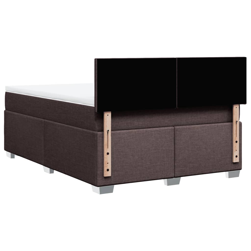 Giroletto a Molle con Materasso Marrone Scuro 140x200cm Tessuto
