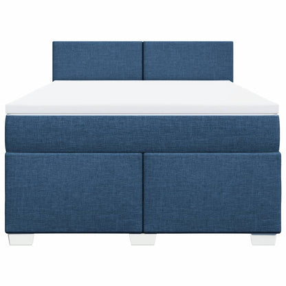 Giroletto a Molle con Materasso Blu 140x200 cm in Tessuto