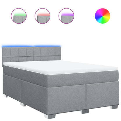 Giroletto a Molle con Materasso Grigio Chiaro 140x200cm Tessuto | homemem39