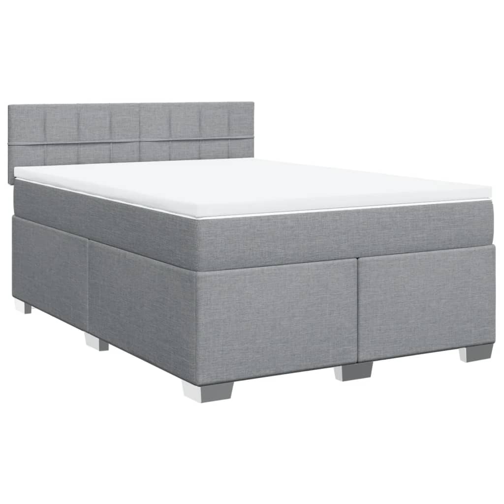 Giroletto a Molle con Materasso Grigio Chiaro 140x200cm Tessuto | homemem39