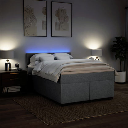 Giroletto a Molle con Materasso Grigio Chiaro 140x200cm Tessuto | homemem39