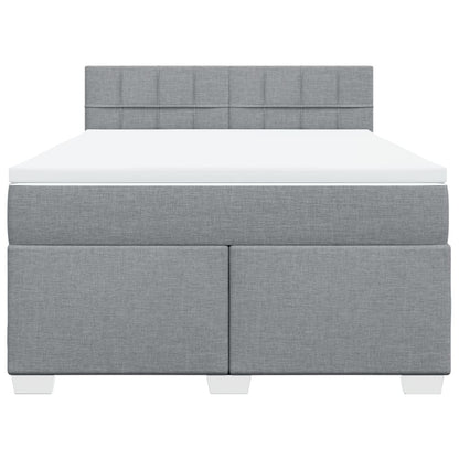 Giroletto a Molle con Materasso Grigio Chiaro 140x200cm Tessuto | homemem39