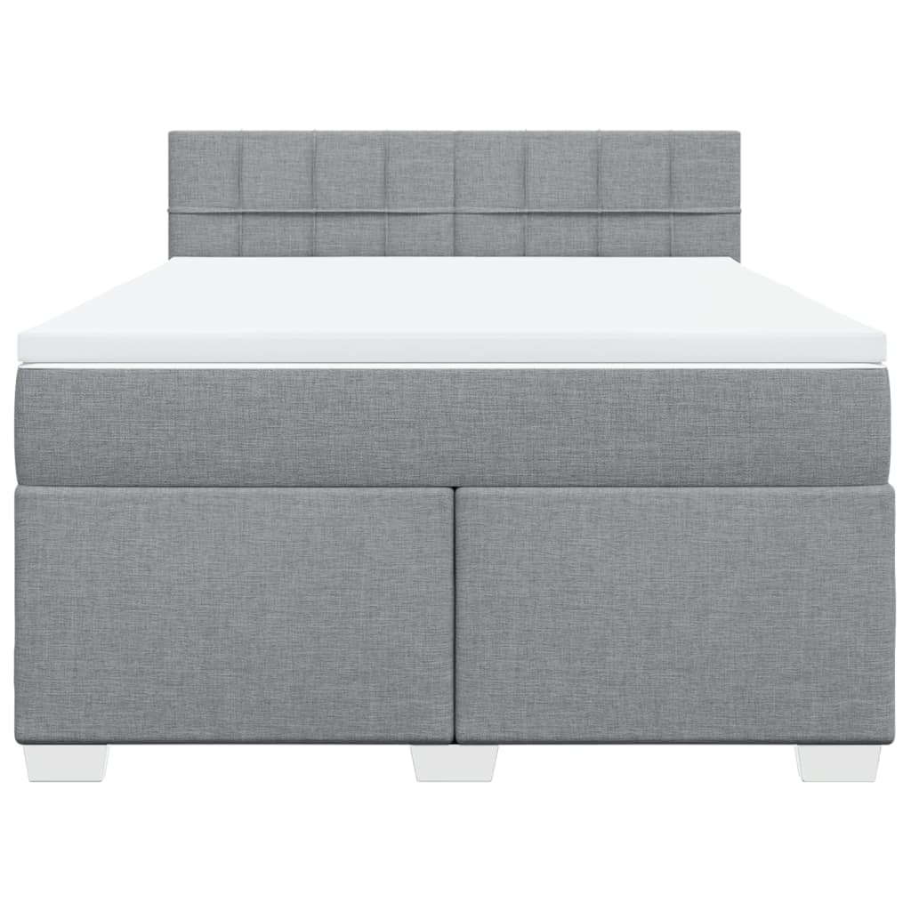Giroletto a Molle con Materasso Grigio Chiaro 140x200cm Tessuto