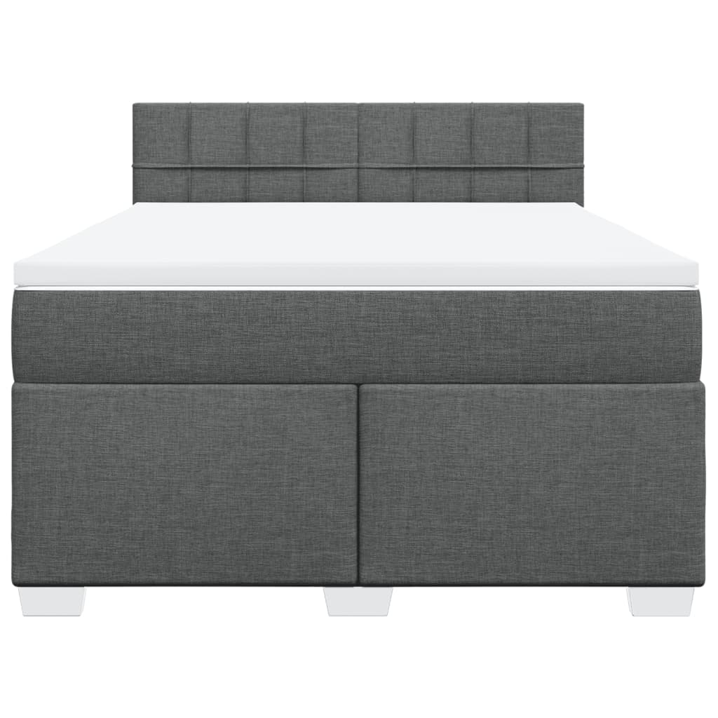 Giroletto a Molle con Materasso Grigio Scuro 140x200cm Tessuto | homemem39