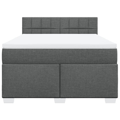 Giroletto a Molle con Materasso Grigio Scuro 140x200cm Tessuto | homemem39