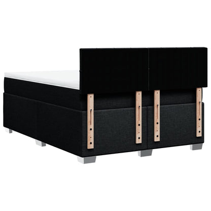 Giroletto a Molle con Materasso Nero 140x200 cm in Tessuto