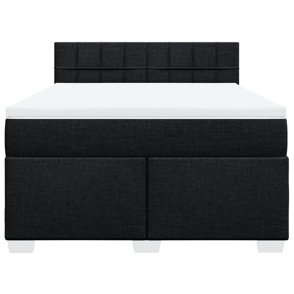 Giroletto a Molle con Materasso Nero 140x200 cm in Tessuto