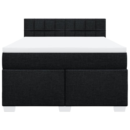 Giroletto a Molle con Materasso Nero 140x200 cm in Tessuto