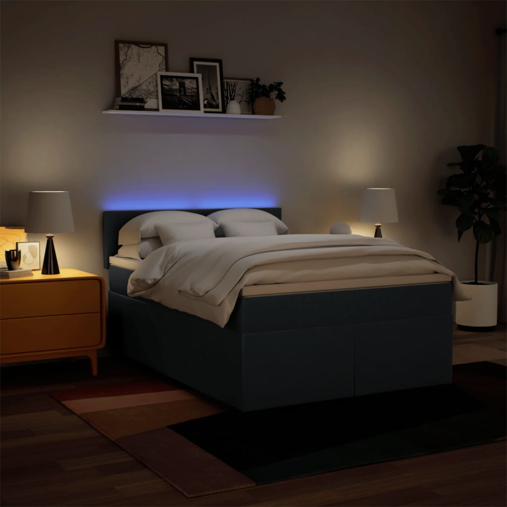 Giroletto a Molle con Materasso Blu 140x200 cm in Tessuto | homemem39